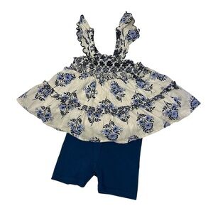 Haute Hippie Smocked Top & Shorts Set